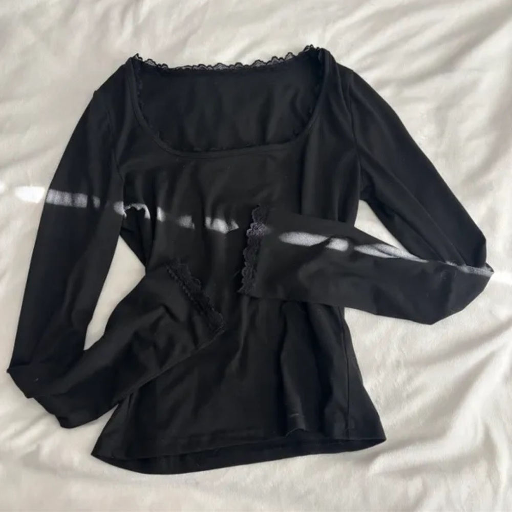 Dazy long sleeve lace trim top - Picture 1 of 1